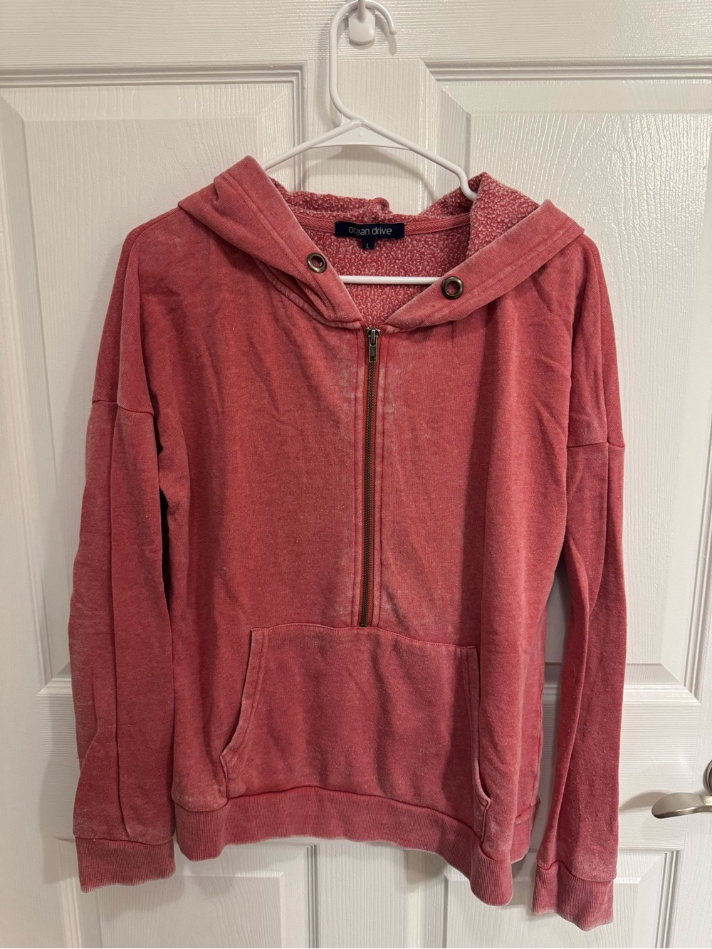 Ocean Drive Women's Dusty Rose Zip Hoodie Sweater